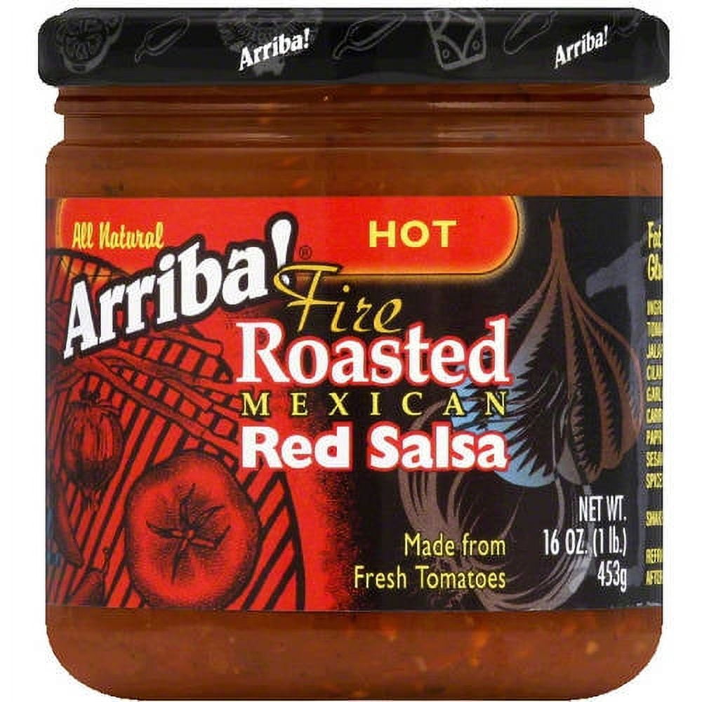 Arriba! Fire Roasted Hot Mexican Red Salsa, 16 oz, (Pack of 6