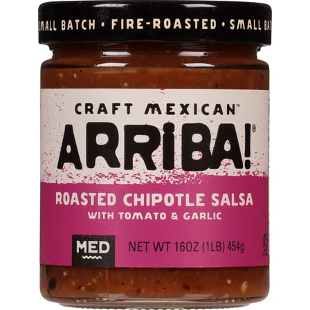Arriba! Craft Mexican Med Roasted Chipotle Salsa with Tomato & Garlic 16 oz