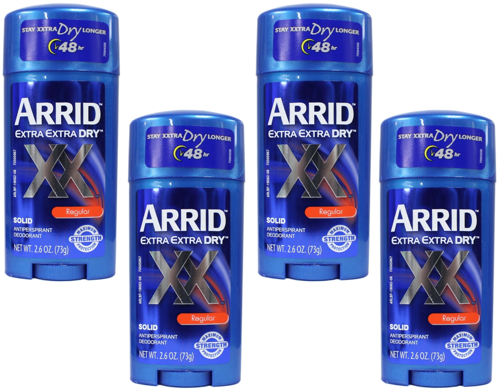 Arrid Extra Dry Solid Antiperspirant Deodorant, Regular, 2.6 oz, 4 Pack ...