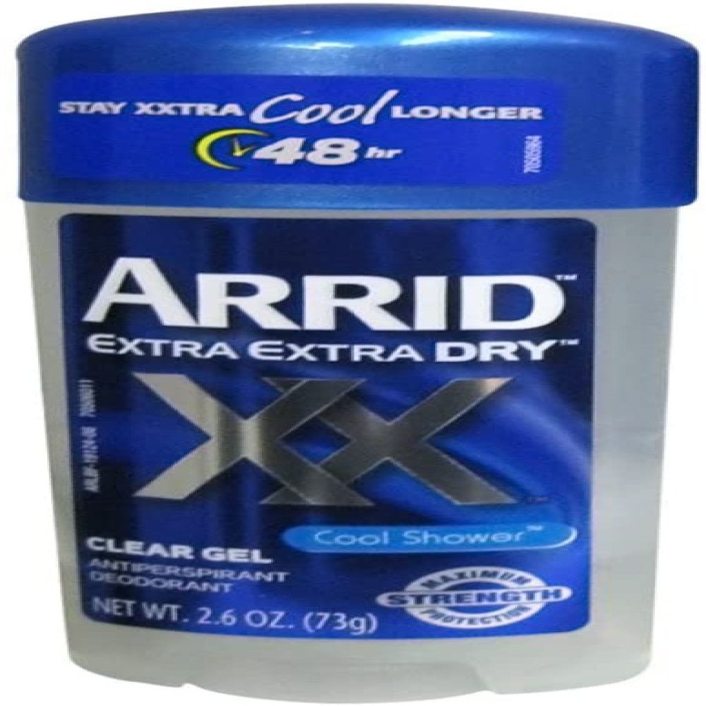 Arrid Extra Extra Dry Antiperspirant Deodorant Clear Gel, Cool Shower, 2.6 Oz (6 Pack)