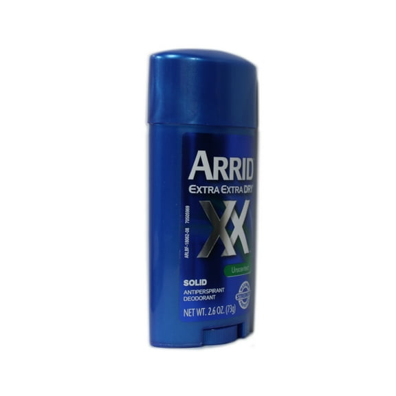 Arrid XX Extra Extra Dry Solid Antiperspirant Deodorant, Unscented, 2.6 oz.