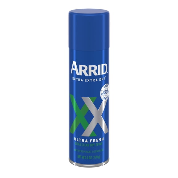Arrid XX Extra Extra Dry Ultra Clear Aerosol Antiperspirant Deodorant, Ultra Fresh, 6 oz.