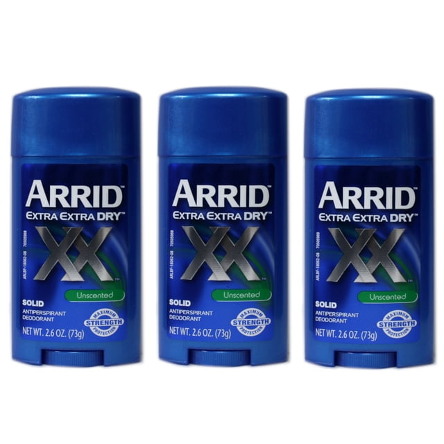 Arrid Xx Solid Antiperspirant and Deodorant for Men, Unscented - 2.6 oz ...