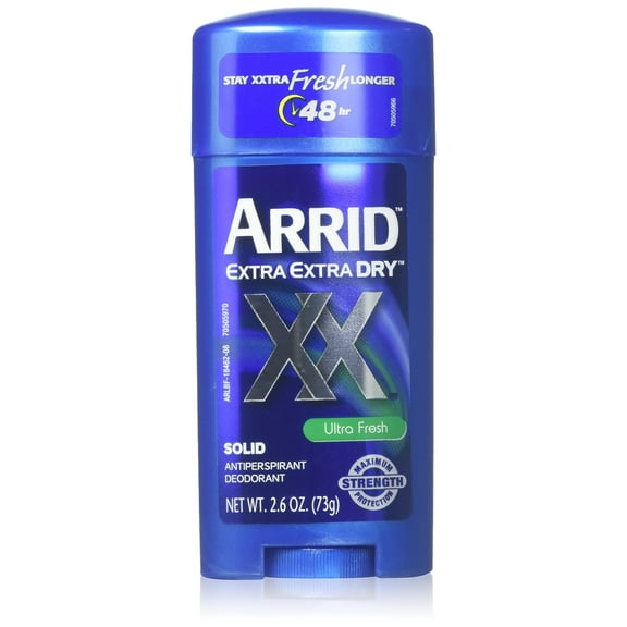 Arrid Xx Ultra Fresh, Extra Extra Dry, Solid Antiperspirant Deodorant, 2.6 Oz. (Pack Of 3).