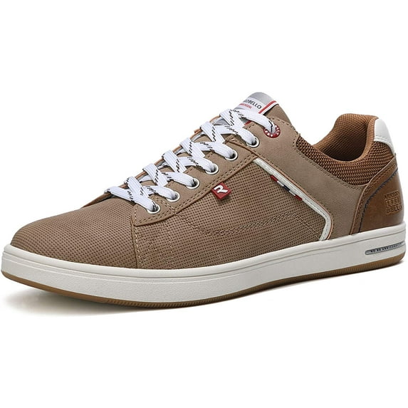 Arrigo Bello Mens Casual Comfort Shoes Fashion Breathable Sneakers Khaki-1 Size 9