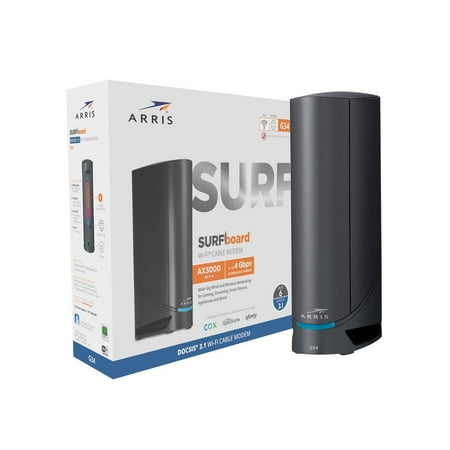 ARRIS - SURFboard DOCSIS 3.1 Cable Modem & Wi-Fi 6 Router Combo - Black