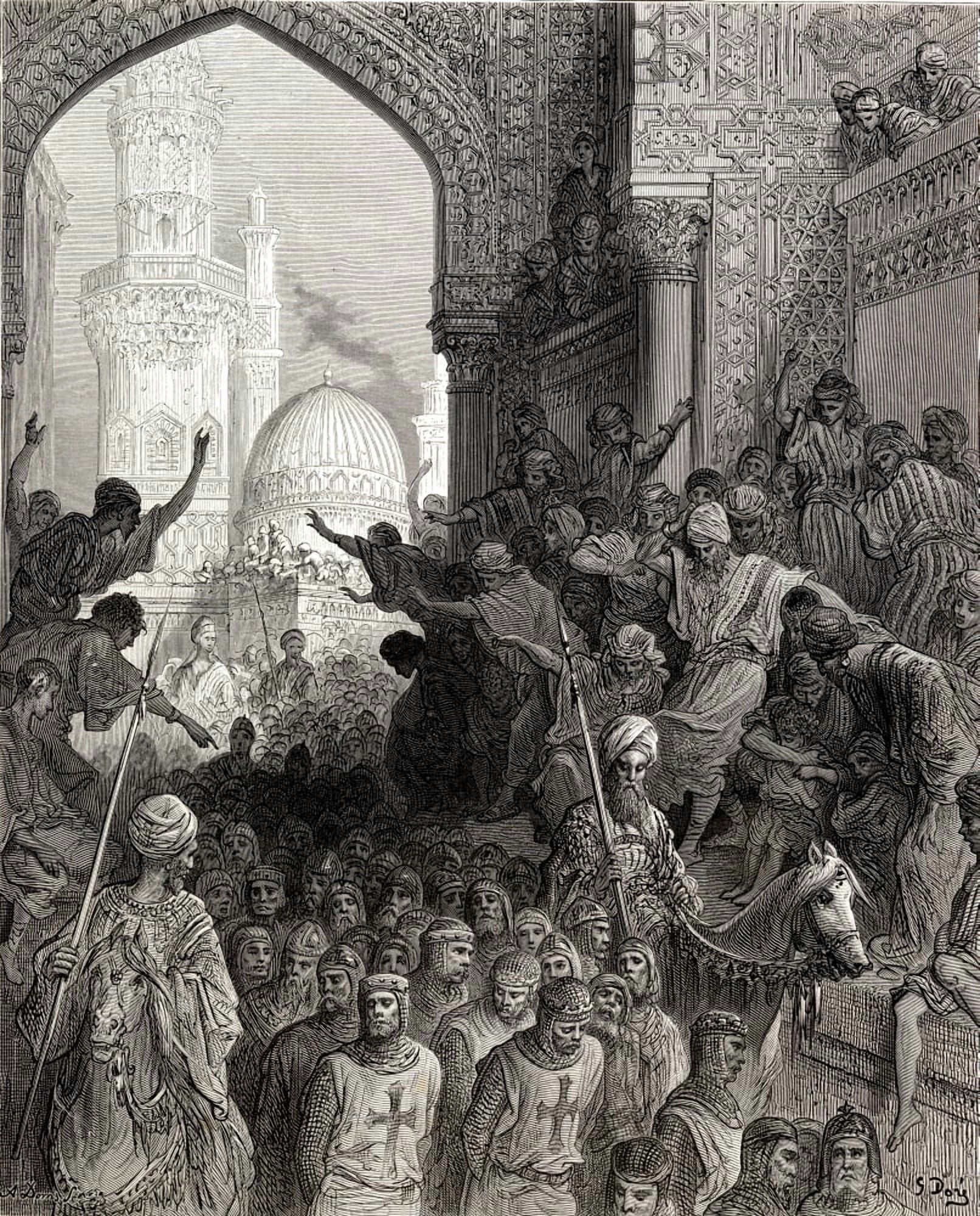 Arrival At Cairo Of Prisoners Of Minich During The Seventh Crusade Canvas Art - Ken Welsh  Design Pics (13 x 16)