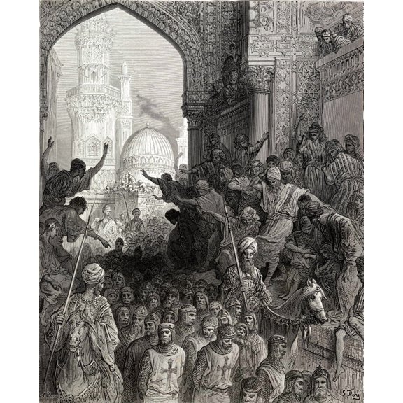 Arrival At Cairo Of Prisoners Of Minich During The Seventh Crusade Canvas Art - Ken Welsh Design Pics (13 x 16)