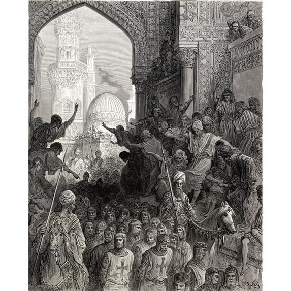 Arrival At Cairo of Prisoners of Minich During The Seventh Crusade Poster Print - 13 x 16