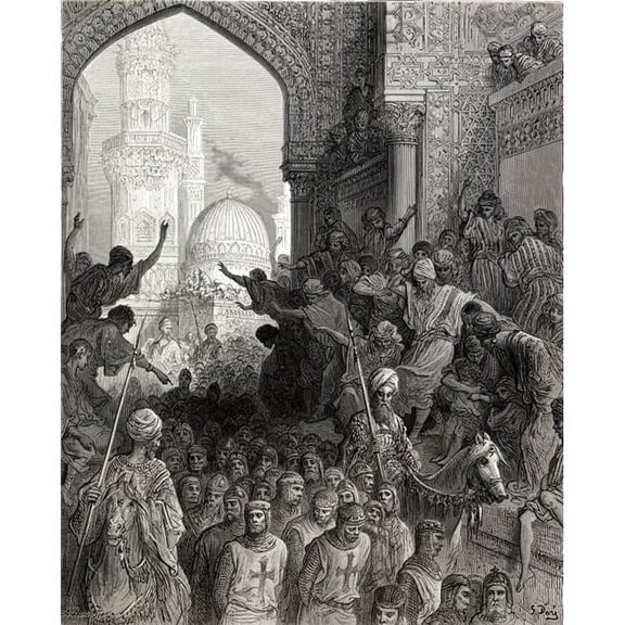 Arrival At Cairo of Prisoners of Minich During The Seventh Crusade Poster Print - 13 x 16