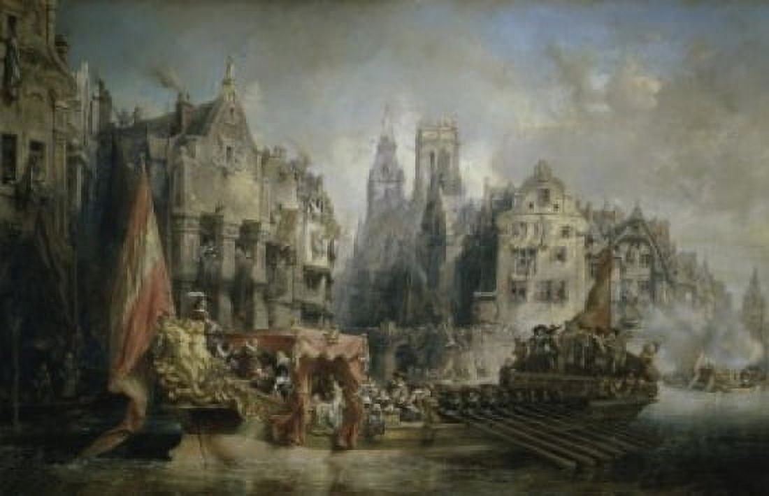 The Arrival of the Duke of Albe to Rotterdam (Arrive du Duc dAlbe a Rotterdam) c 1844 Eugene Isabey (1803-1886French) Musee du Louvre Paris Canvas Art - Eugene Isabey (18 x 24)