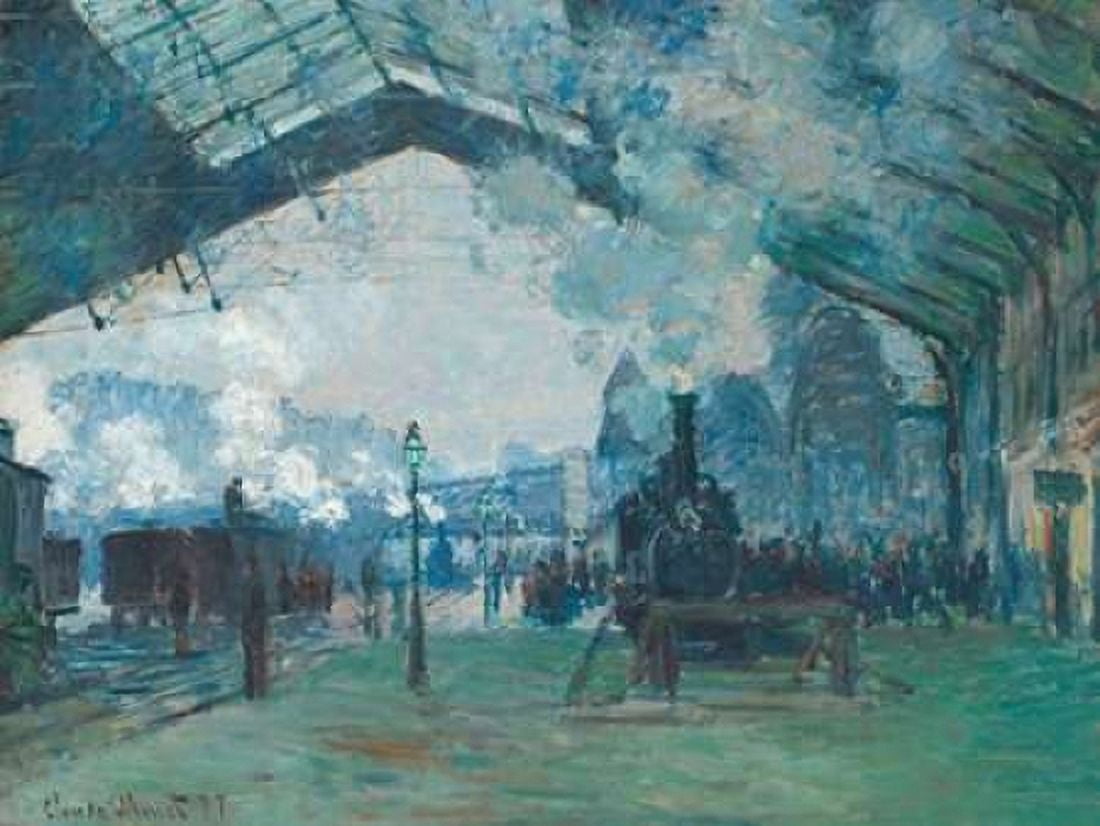 Arrival of the Normandy Train - Gare Saint-Lazare Canvas Art - Claude Monet (22 x 28)