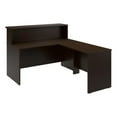 thumbnail image 1 of Arrive 60W x 72D L Shaped Reception Desk in Mocha Cherry - Engineered Wood, 1 of 10