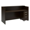 thumbnail image 1 of Arrive 72W x 30D Reception Desk with Drawers in Mocha Cherry - Engineered Wood, 1 of 11