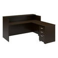 thumbnail image 1 of Arrive 72W x 72D L Reception Desk with Drawers in Mocha Cherry - Engineered Wood, 1 of 11