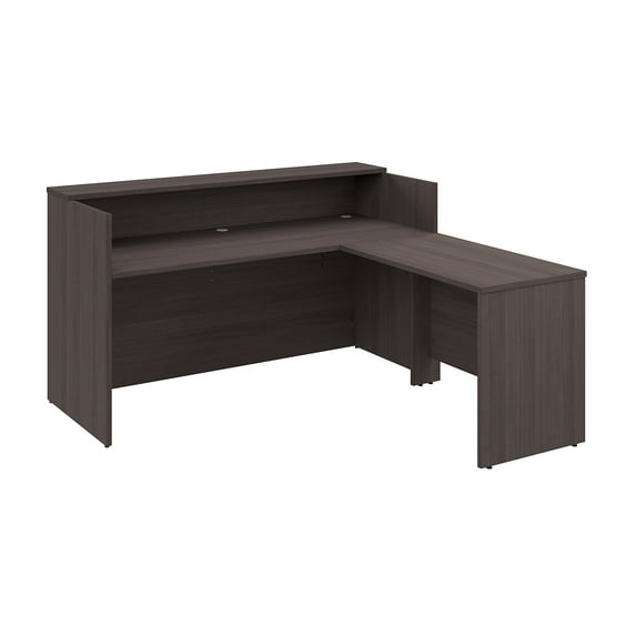 Arrive 72W x 72D L Shaped Reception Desk in Storm Gray - Engineered Wood