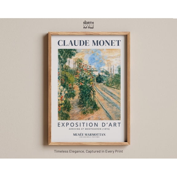 Arriving At Montegeron 1876 By Claude Monet, French Impressionist Vintage Exhibition Art Print Wall Art, Modern Wall Decor, 16x24 UNFRAMED