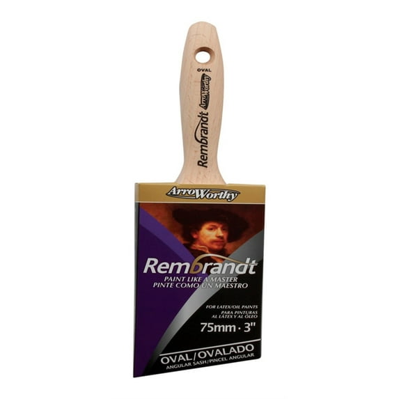 Arroworthy 6426-3 Rembrandt Beaver-Tail Angle Semi-Oval Brush, Polyester, 3"
