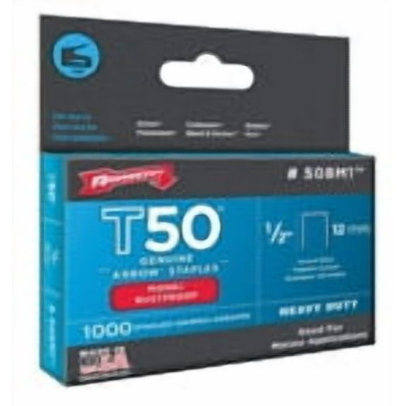 Arrow 1/2" (8mm) T50 Monel Staples, 1000 Count