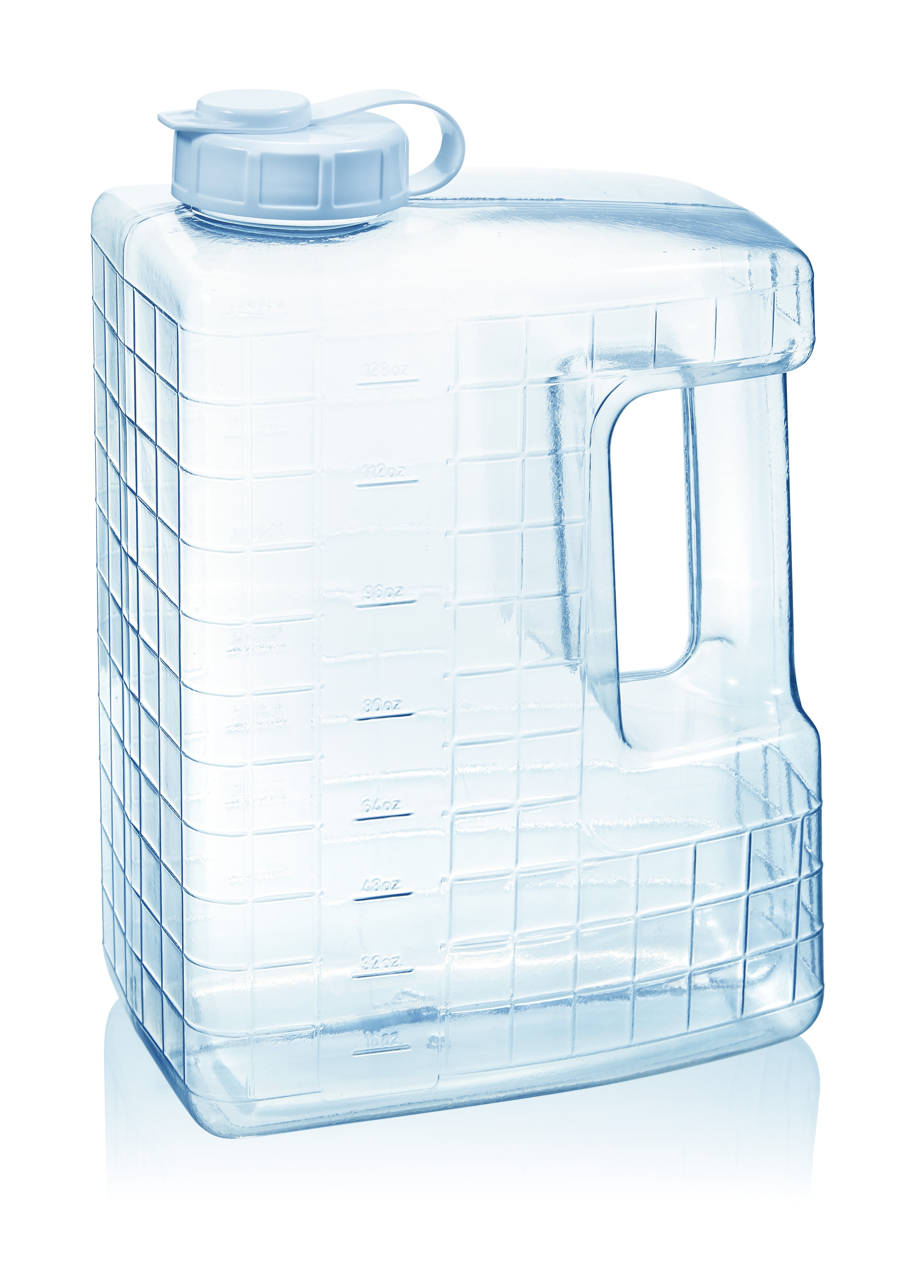 Clear 1 Gallon Plastic Refrigerator Bottle with Easy-Pour Spout