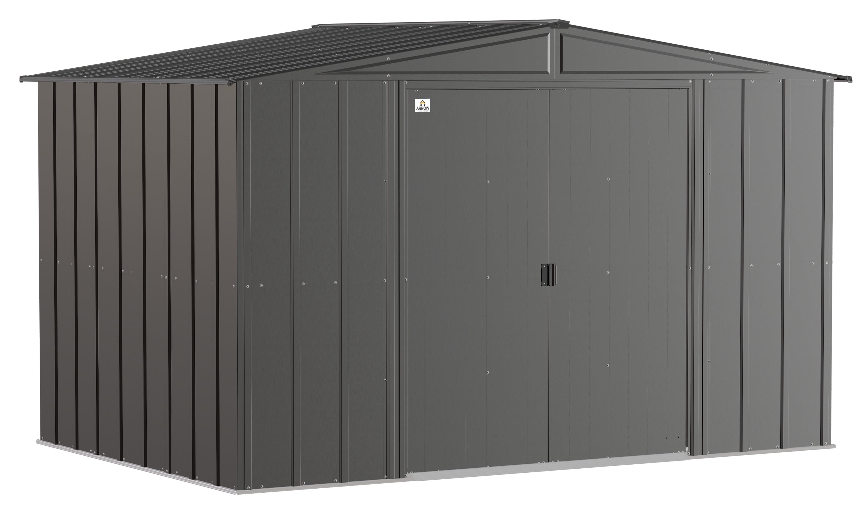 Arrow 10 x 7 ft. Classic Steel Outdoor Storage Shed, Charcoal