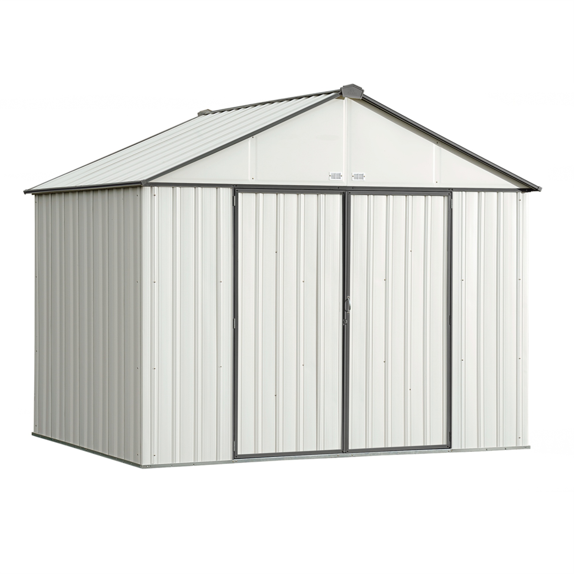 Arrow 10 x 8 ft. Galvanized Extra High Gable Steel Storage Shed, Cream