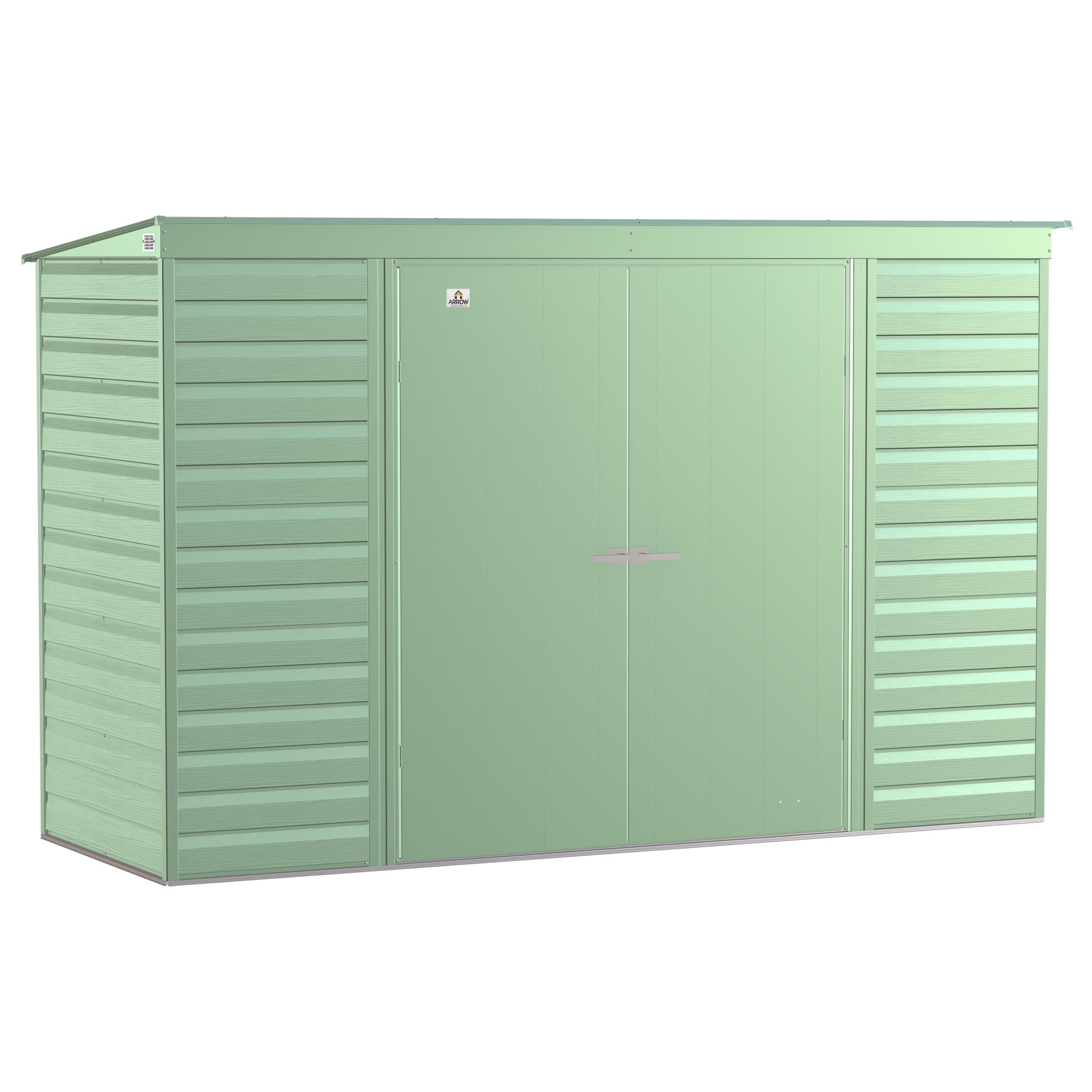 Green Galvanized Steel 10 x 4 ft Storage Shed