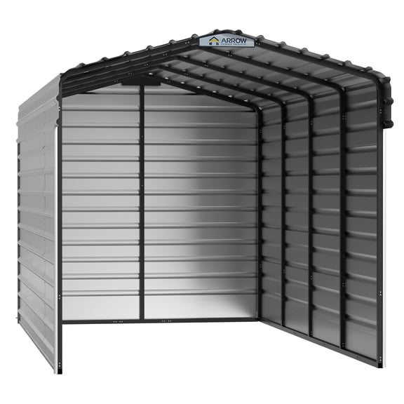 Arrow 10 x 20 x 9 ft Eggshell Steel Carport With 3 Wall Kits