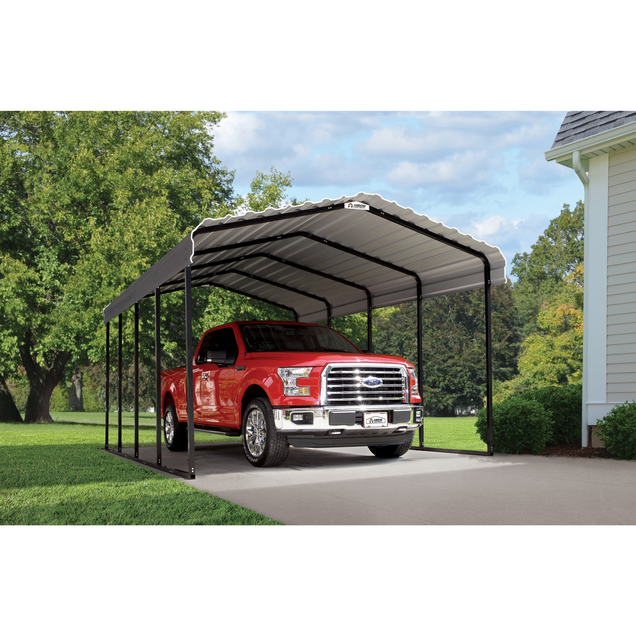 12' x 20' Charcoal Galvanized Steel Carport Shelter
