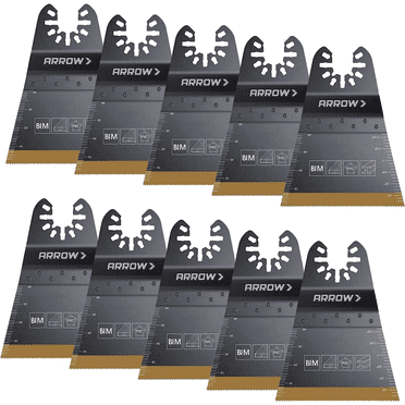 Arrow 2-11/16- Inches Titanium Wood & Nail Oscillating Tool Blade, 10 Piece