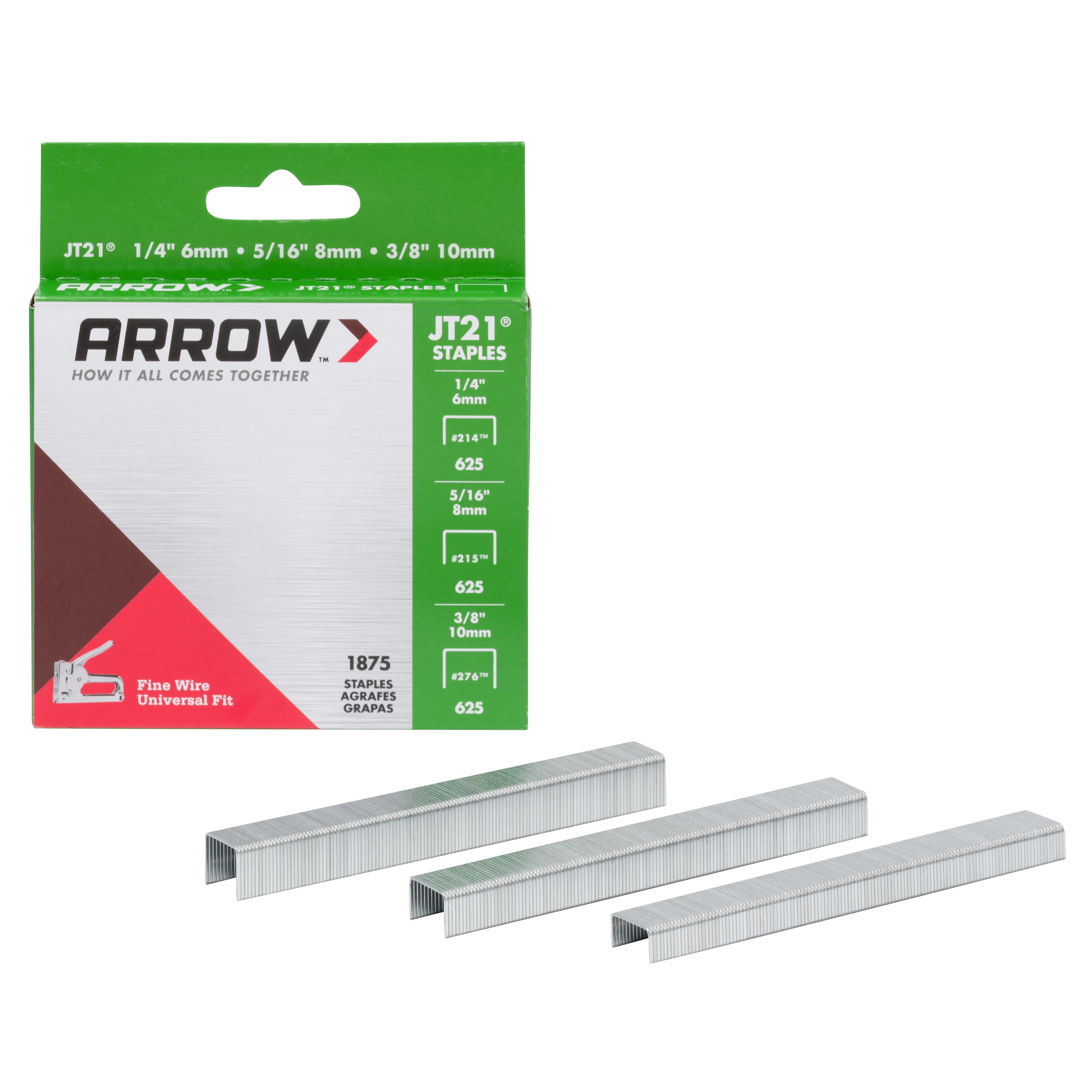 Arrow Multi pack Staples 1 4 inch 5 16 inch 3 16 inch 1 875 Staples per Pack Light Duty New Walmart