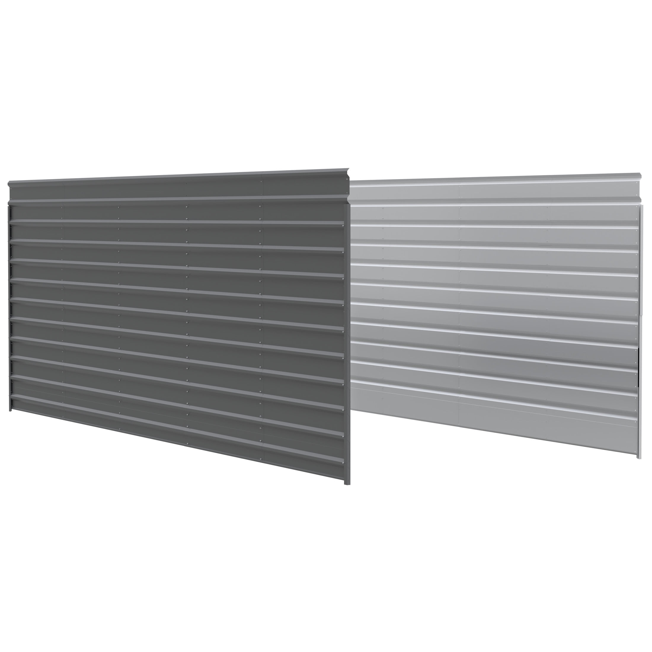 Charcoal Galvanized Steel Two-Sided Carport Enclosure Kit