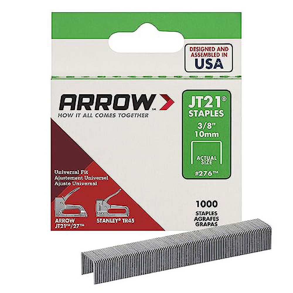 Arrow 276 JT21 Thin Wire Staples for Staple Guns and Staplers, Use for