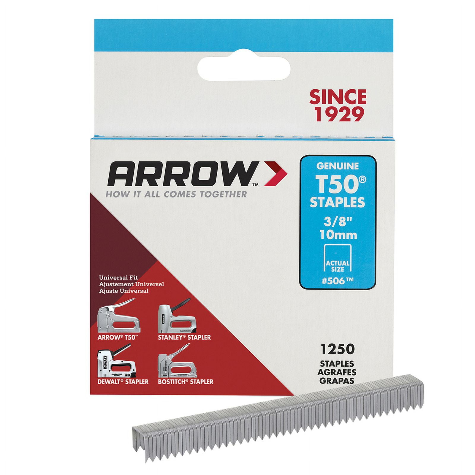 Arrow 3 8 inch Galvanized Steel T50 Staples Divergent Point