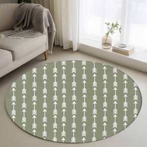 Arrow 3FT Round Area Rugs Abstract Rustic Western Tribal Geometric Arrow Sage Green Soft Small Round Rug Non-Slip, Ultra-Thin Indoor Circle Carpet for Bedroom Entryway Kitchen Bathroom