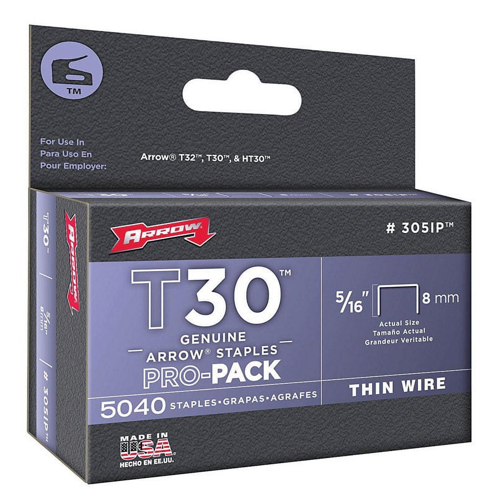 Arrow 5/16-Inch T30 Staples, 5000 Count