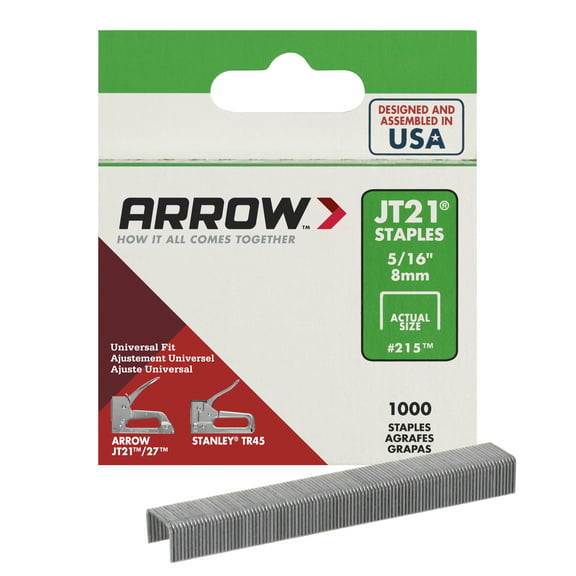 Arrow 5/16 inch JT21 Staples - 1,000 Count, Model 276