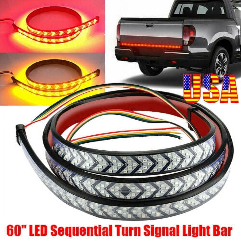 LEDGlow  2pc 60” Full-Size Truck Tailgate Light Bar with White Reverse  Lights