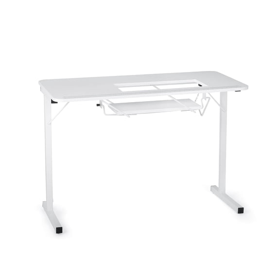 Arrow 601 Gidget Portable Sewing Table, Lift Mechanism for Flush Surface, Locking Legs Stability, White Finish