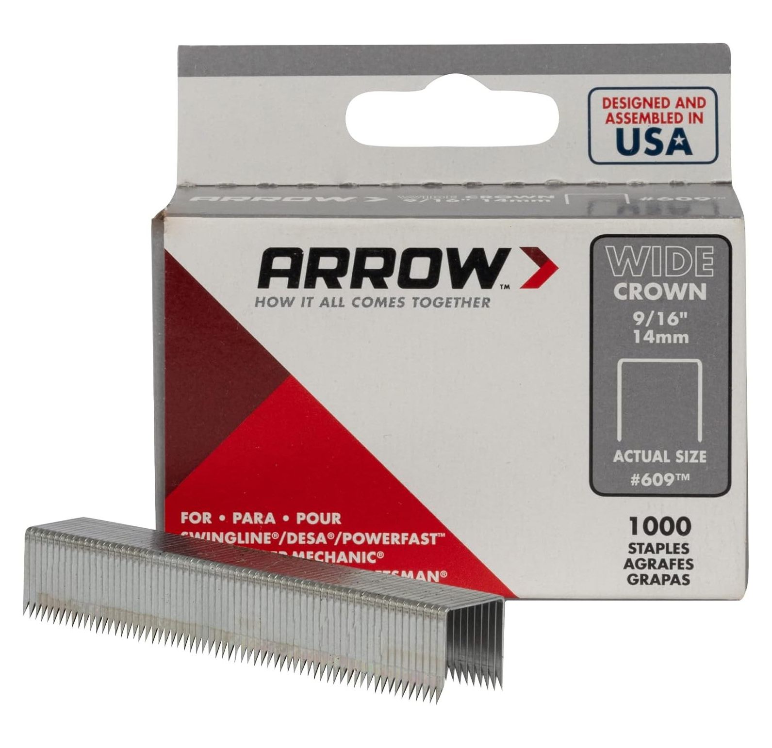Arrow 60930 Wide Crown Staples for Staple and Staplers, Use for