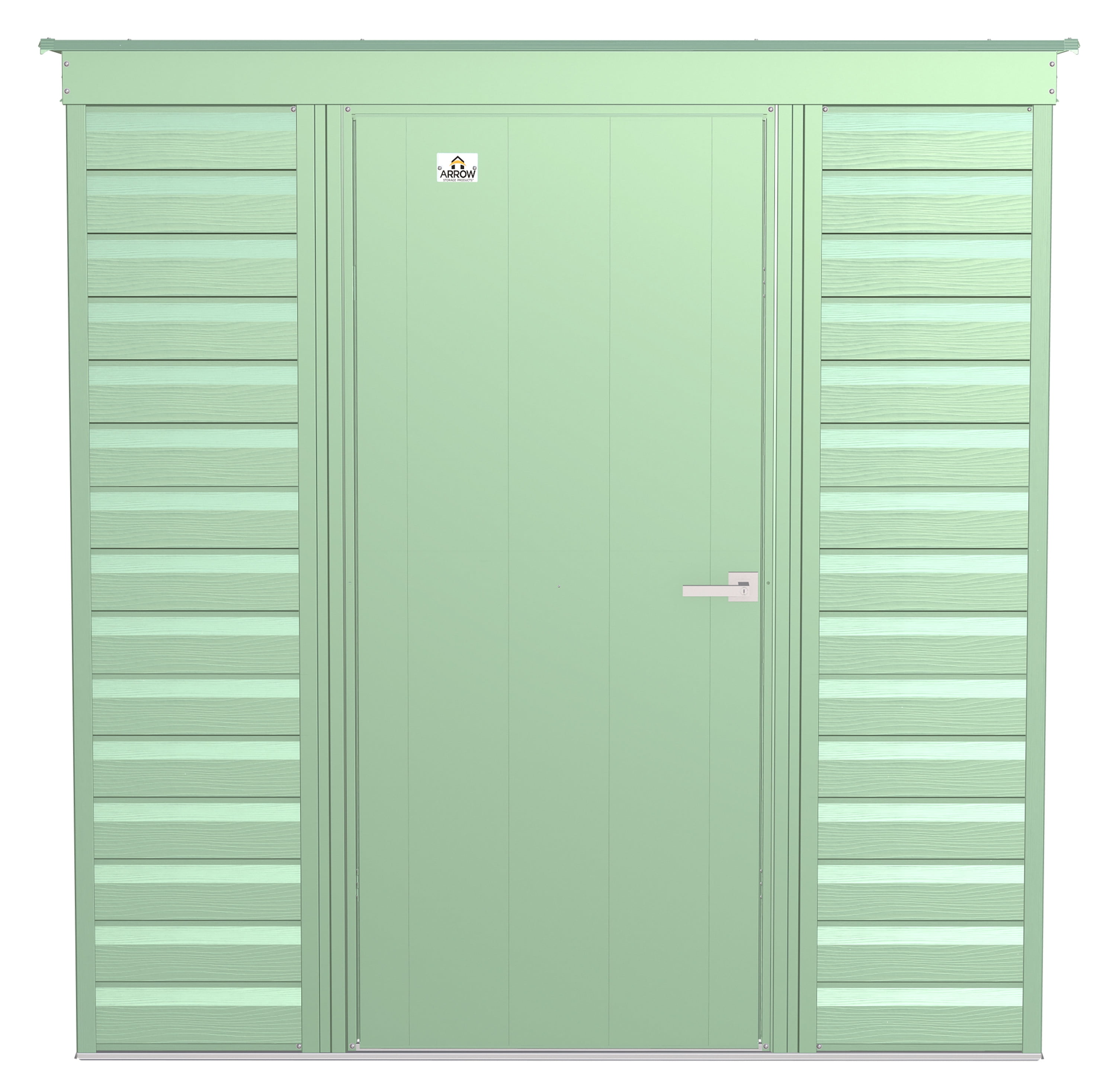 Sage Green 6x4 Galvanized Steel Pent Roof Storage Shed