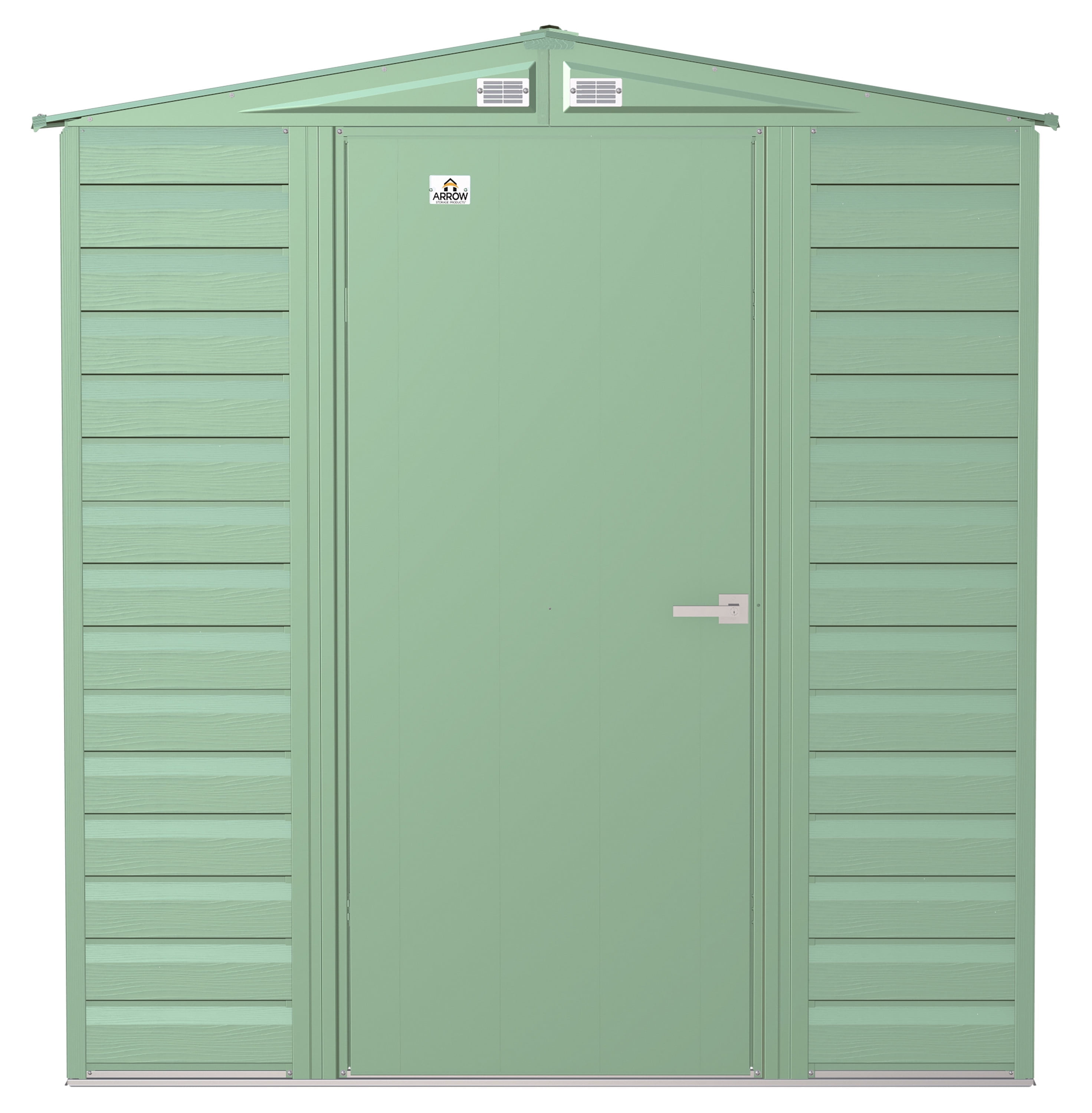 Sage Green 6x7 Steel Peak Roof Storage Shed