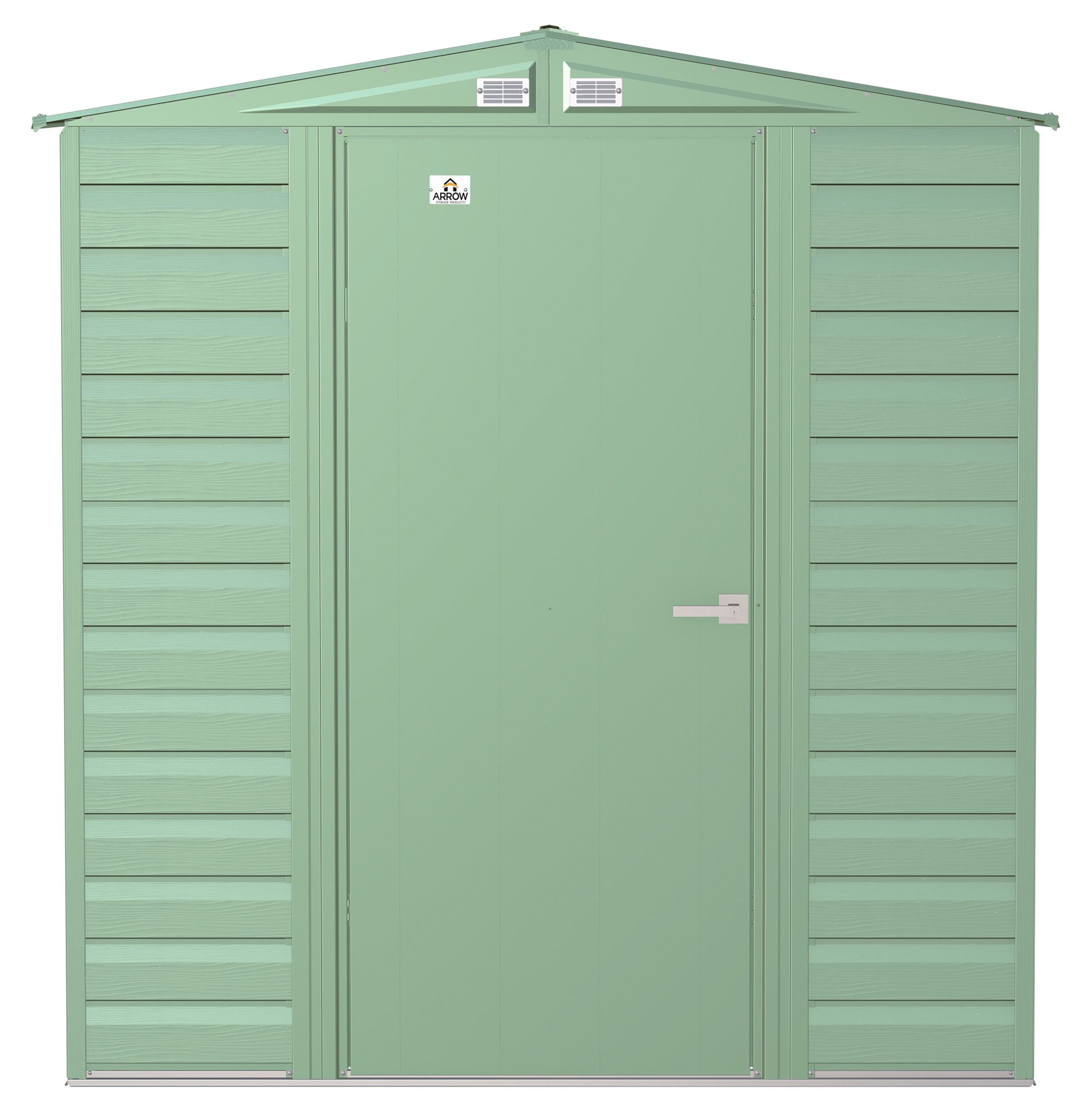 Sage Green 6x7 Steel Peak Roof Storage Shed