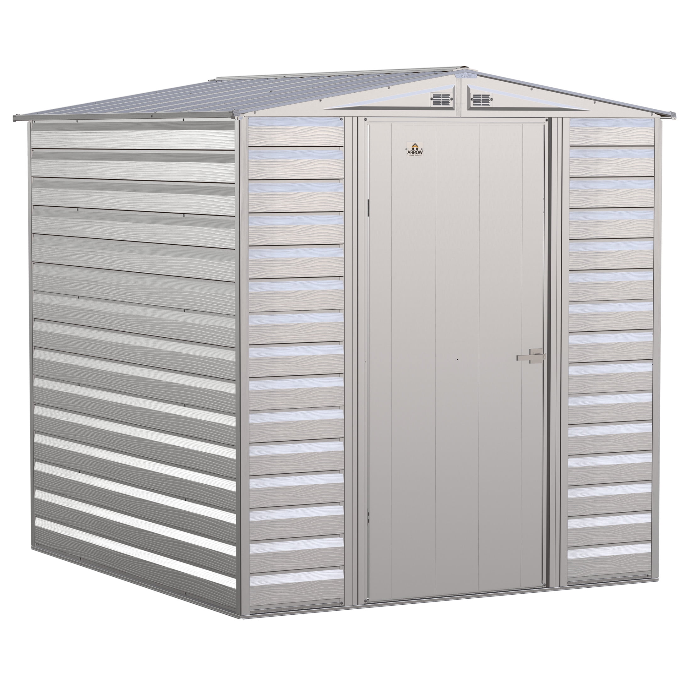 6 ft. x 7 ft. Light Gray Metal Storage Shed with Peak Roof