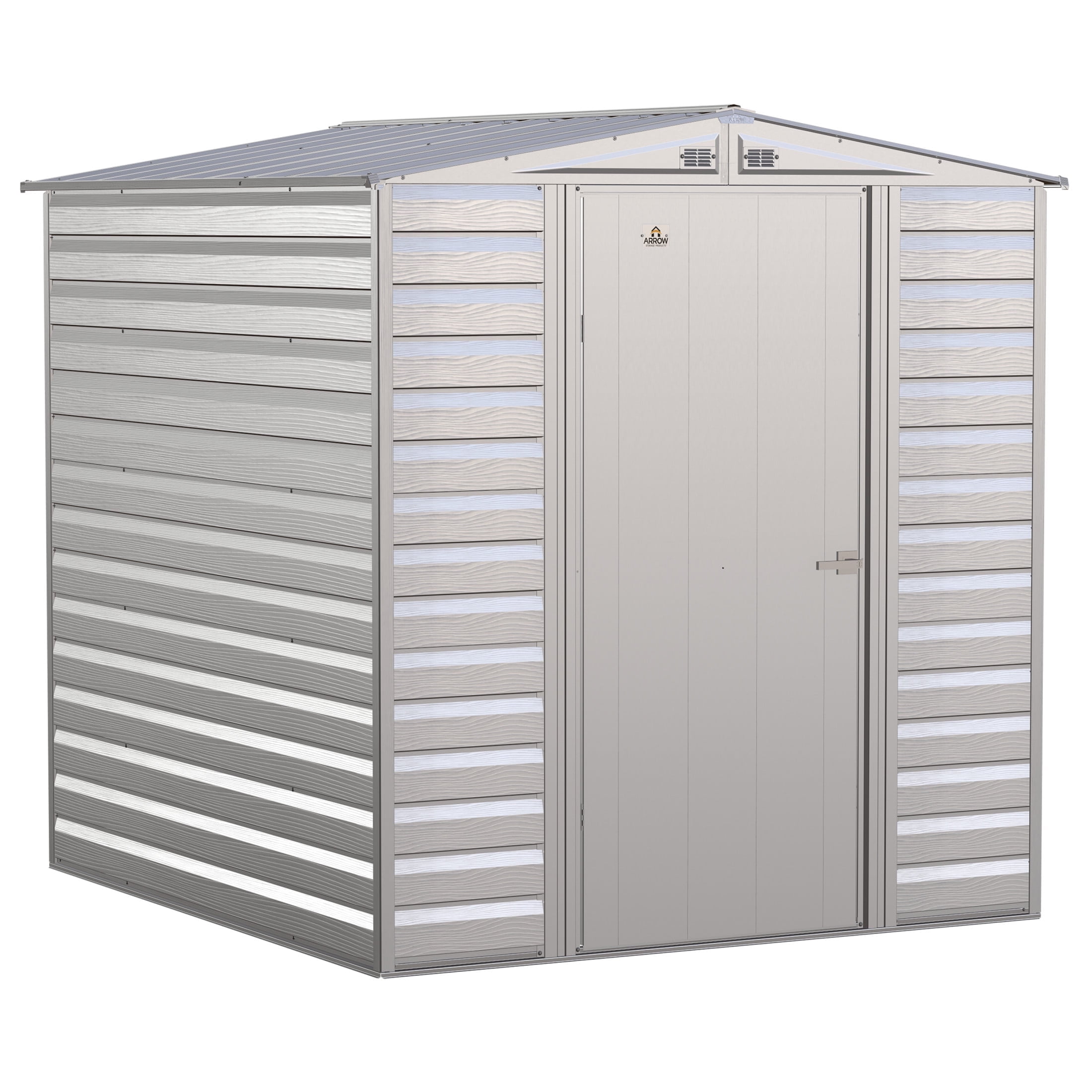6 ft. x 7 ft. Light Gray Metal Storage Shed with Peak Roof