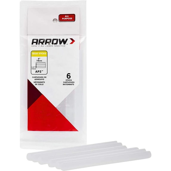 Arrow AP5 All Purpose Mini Glue Sticks for Hot Guns, Use High Temp and Low Crafting, Hobbies, General Repair Projects, 4-Inch by 1/2-Inch, Clear, 6-Pack