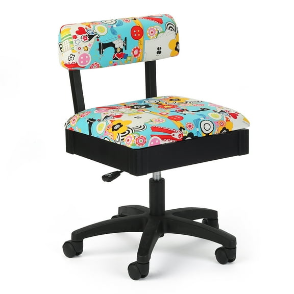 Arrow Adjustable Height Swivel Sewing and Craft Chair, Multiple Fabric