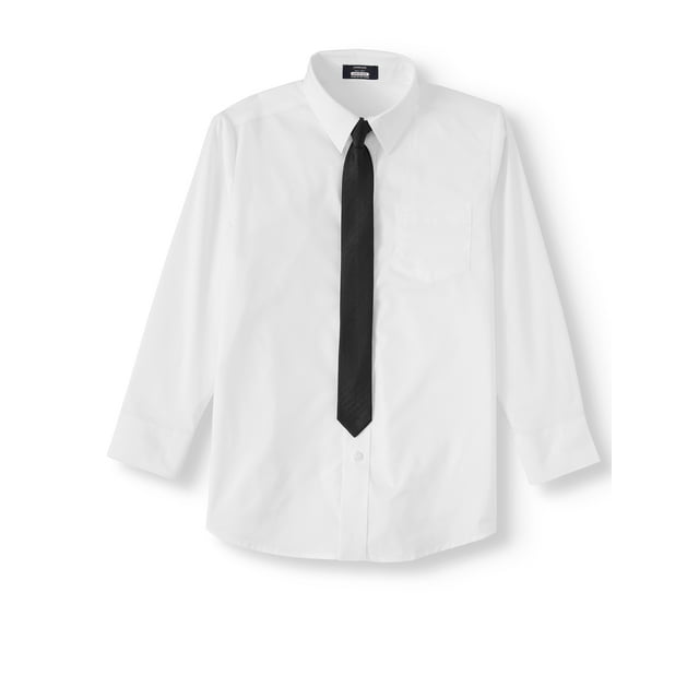 Arrow Aroflex Stretch Poplin Fashion Dress Shirt and Tie, 2 Piece Set, Sizes 4-18