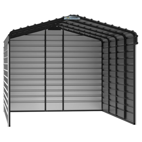 Arrow 12 x 20 x 9 ft Eggshell Steel Carport With 3 Wall Kit