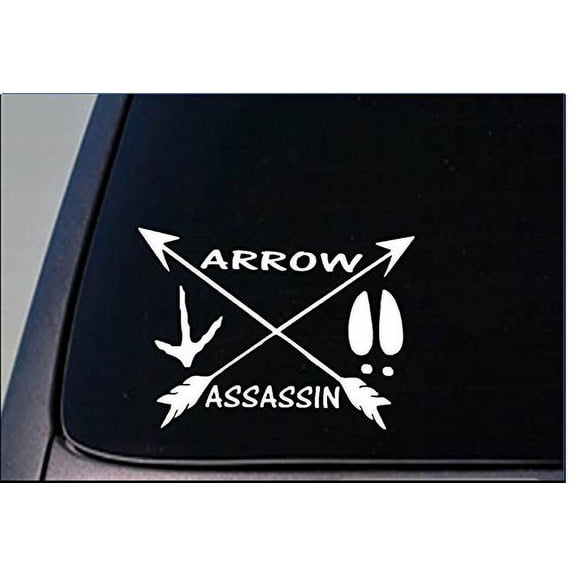 Arrow Assassin sticker *H155* 8" vinyl Bowhunting bow deerstand turkey